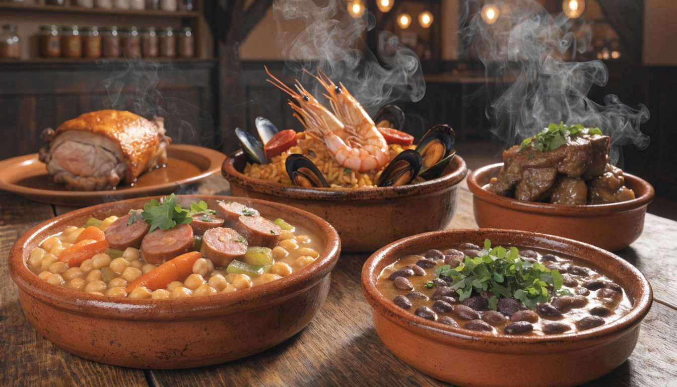 Mesa con platos tradicionales